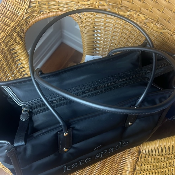 ♠️kate spade Ella Nylon Puffy Quilted Extra Large XL Tote Bag, Black NWT - Picture 10 of 15